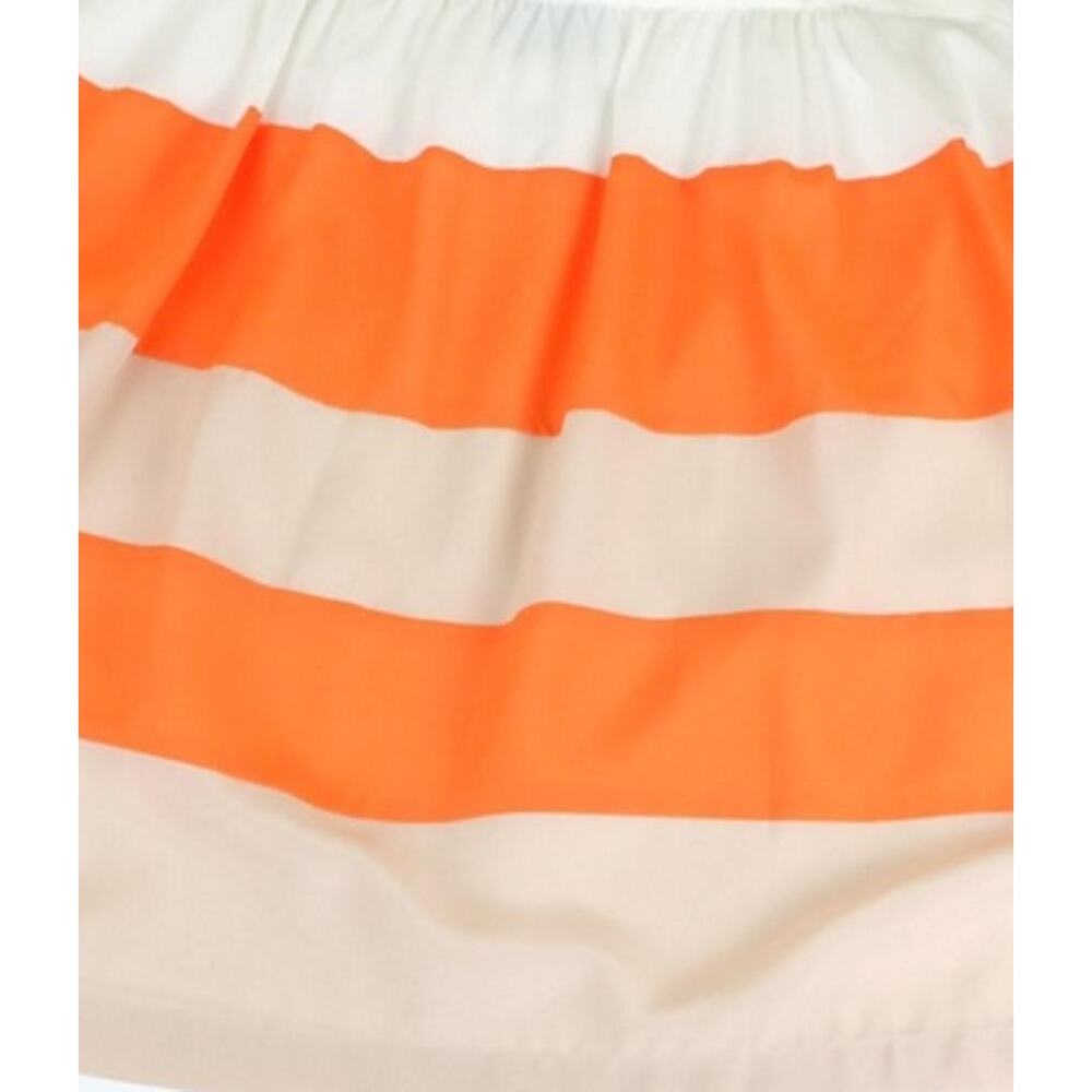 ECI Orange Ivory White Color Block Gathered Above Knee Mini Y2K Skirt Lined 14 - Picture 3 of 6